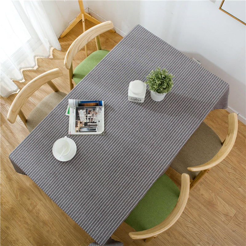 Brown Striped Cotton Table Cloth