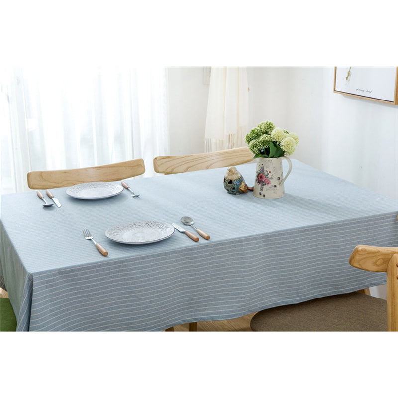 Pastel Blue Striped Cotton Table Cloth