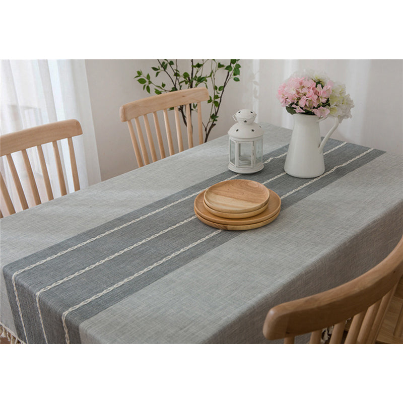 Woven Striped Cotton Table Cloth