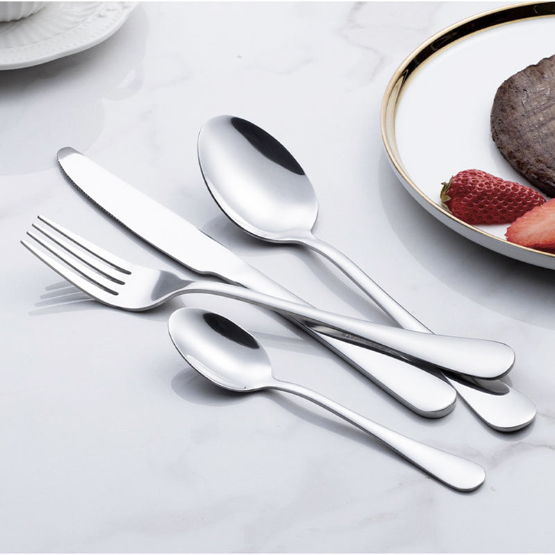 Flat Silver Utensils 24 Piece Set