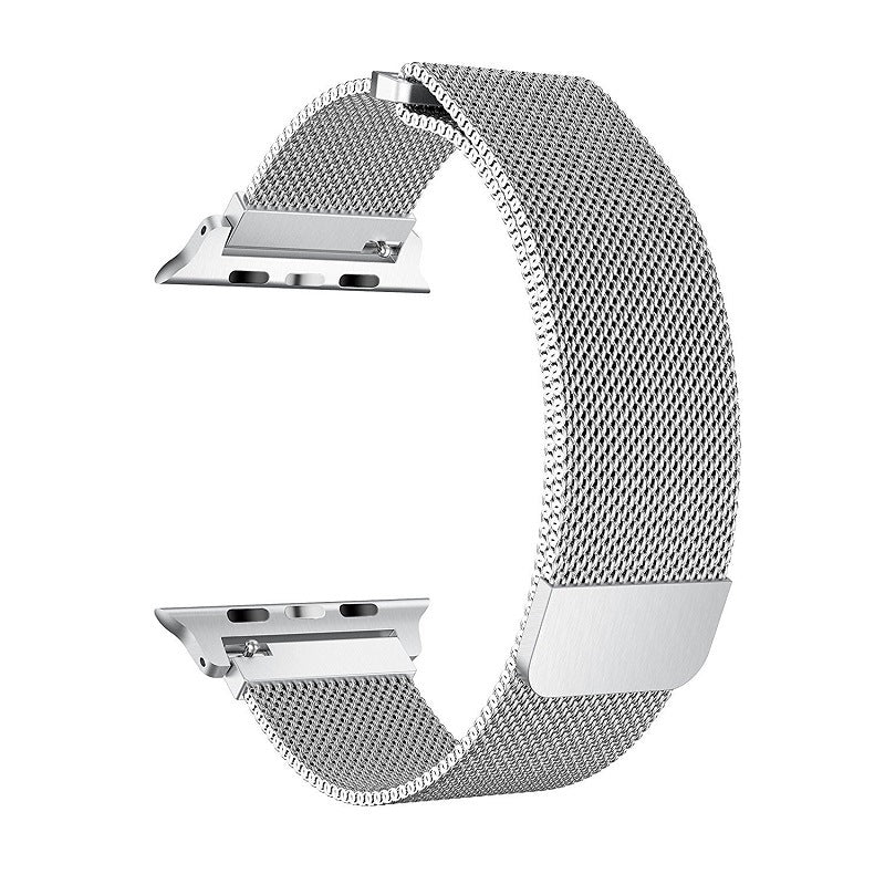 Silver Milan Mesh Apple Watch Strap (42mm-49mm)