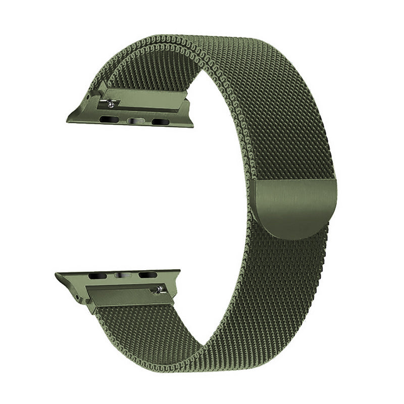 Army Green Milan Mesh Apple Watch Strap (42mm-49mm)