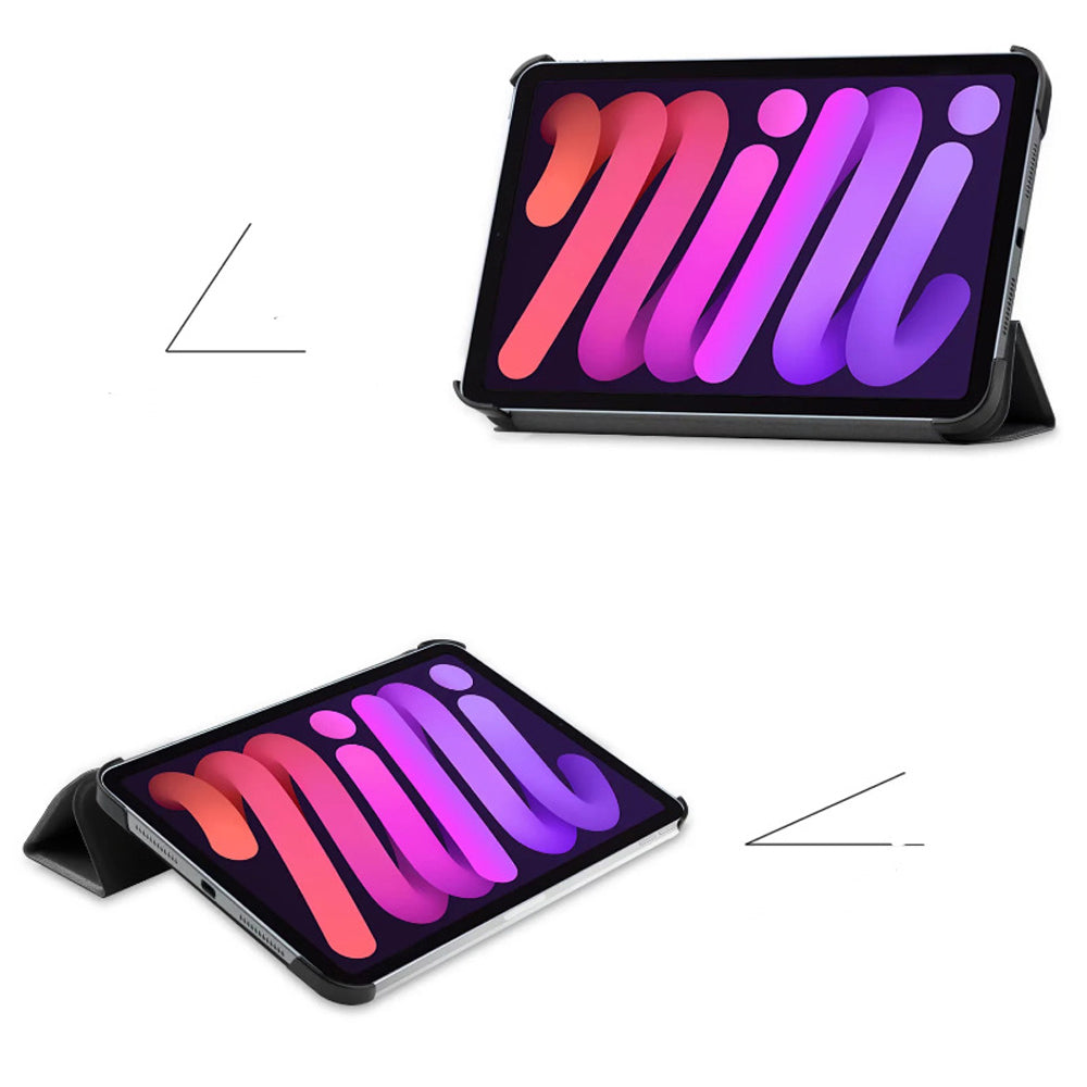 Black Leather Folio Case with Smart Cover (iPad Mini 6 / Mini 7)
