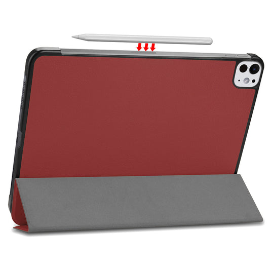 Wine Leather Folio Case with Smart Cover (iPad Pro 13-inch 2024)