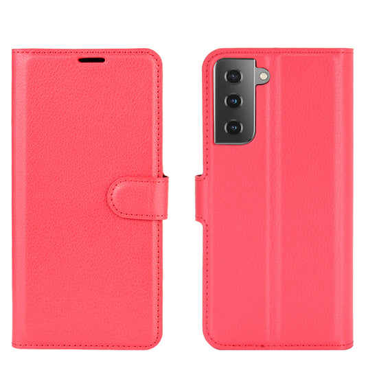 Red Leather Wallet Case (Galaxy S21+)