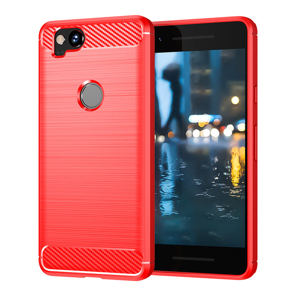Red Brushed Metal Case (Pixel 2)