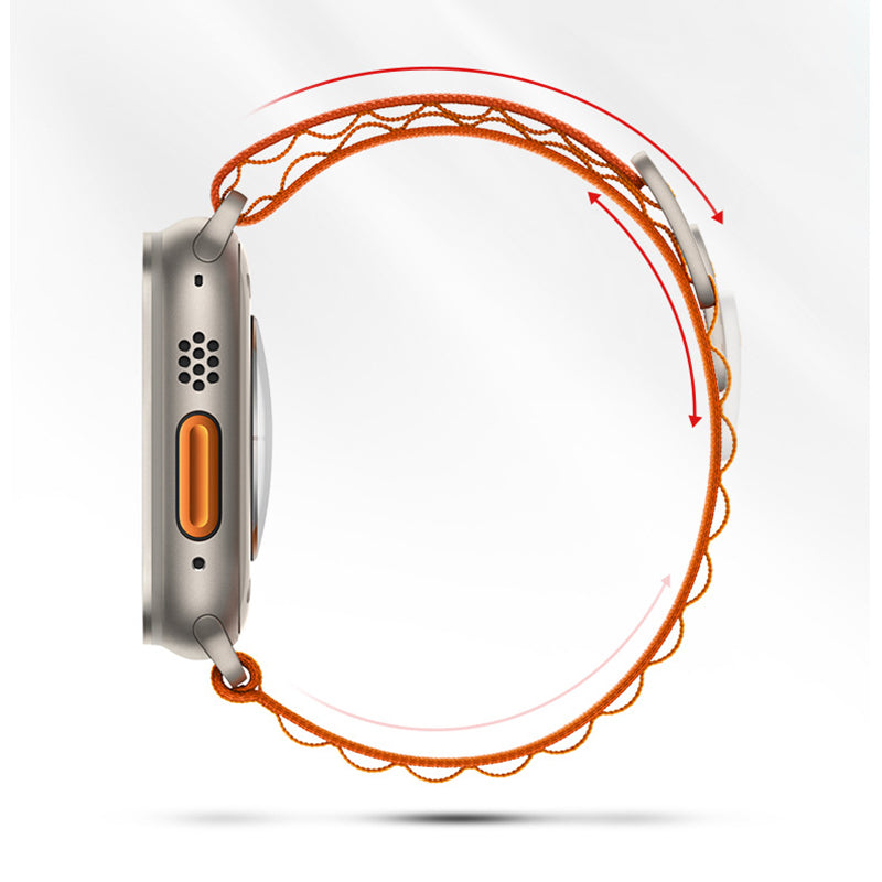 Black & Orange Nylon Loop Apple Watch Strap (38mm-42mm)