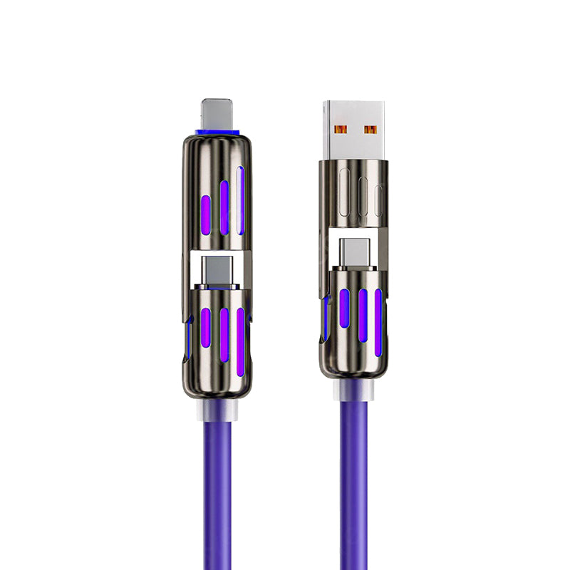 Purple Charging Cable Lighting/USB-C/USB-A