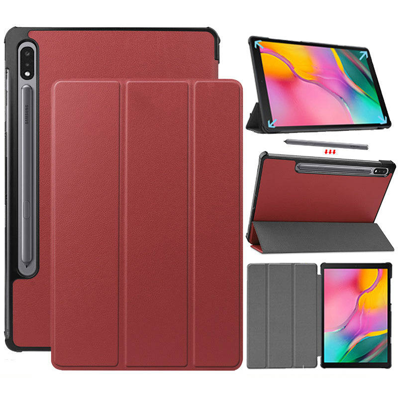 Wine Leather Folio Case (Galaxy Tab S7 / Tab S8 11-inch)