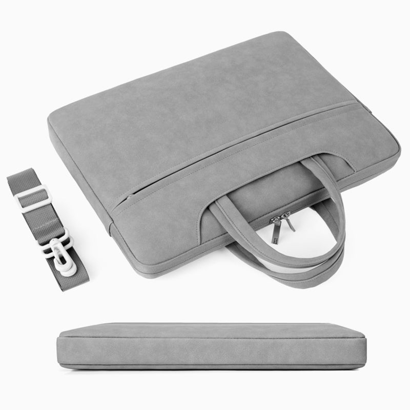 Grey Suede Messenger Bag