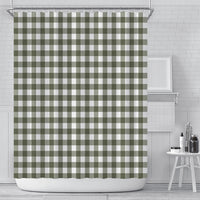 Green Plaid Shower Curtain