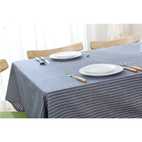 Navy Striped Cotton Table Cloth
