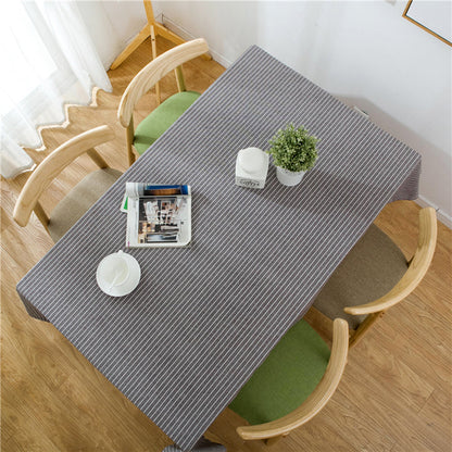 Brown Striped Cotton Table Cloth