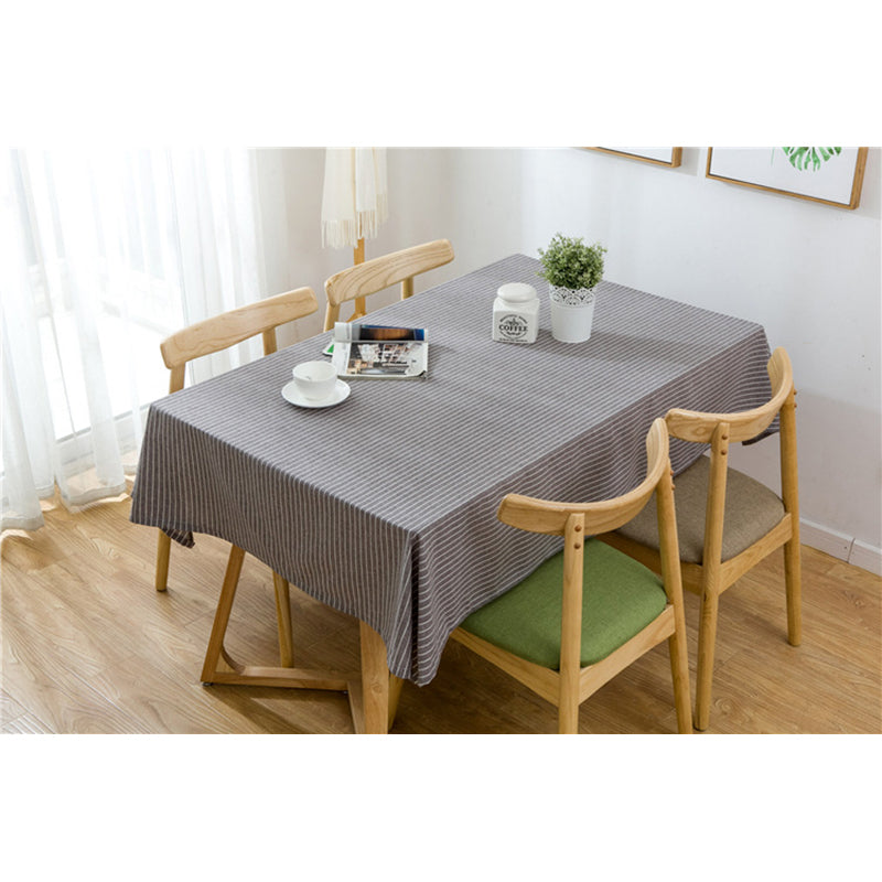 Brown Striped Cotton Table Cloth