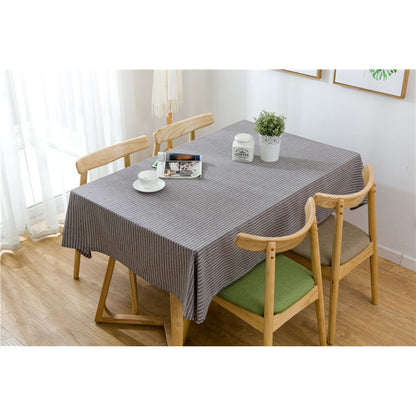 Brown Striped Cotton Table Cloth