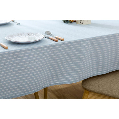 Pastel Blue Striped Cotton Table Cloth