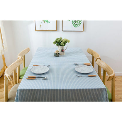 Pastel Blue Striped Cotton Table Cloth