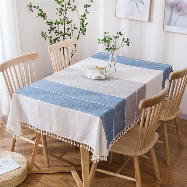 Ocean Blue Cotton Table Cloth
