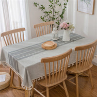 Woven Striped Cotton Table Cloth
