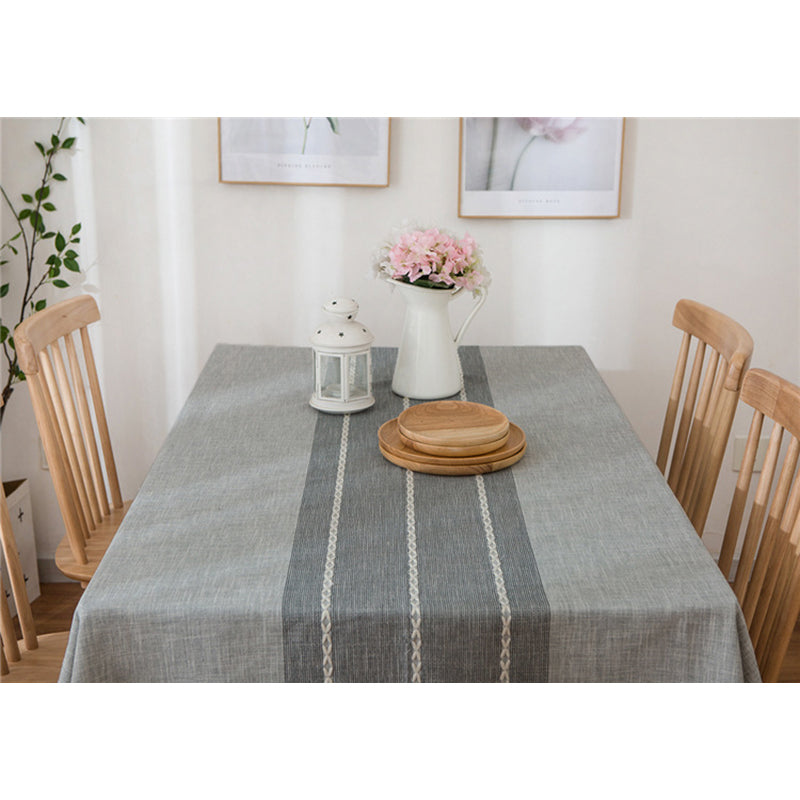 Woven Striped Cotton Table Cloth