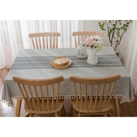 Woven Striped Cotton Table Cloth