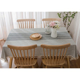Woven Striped Cotton Table Cloth