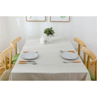Beige Striped Cotton Table Cloth
