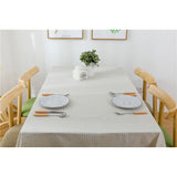 Beige Striped Cotton Table Cloth