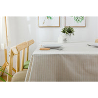 Beige Striped Cotton Table Cloth