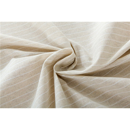 Beige Striped Cotton Table Cloth