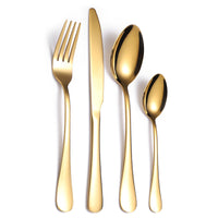 Flat Gold Utensils 24 Piece Set