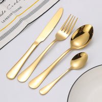 Flat Gold Utensils 24 Piece Set