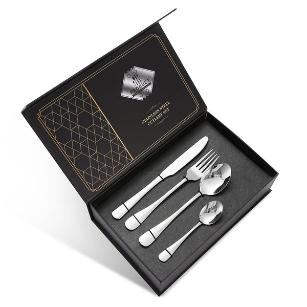 Flat Silver Utensils 24 Piece Set