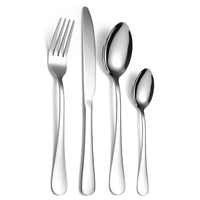 Flat Silver Utensils 24 Piece Set