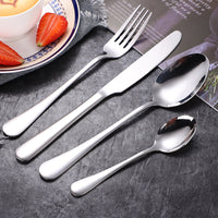 Flat Silver Utensils 24 Piece Set