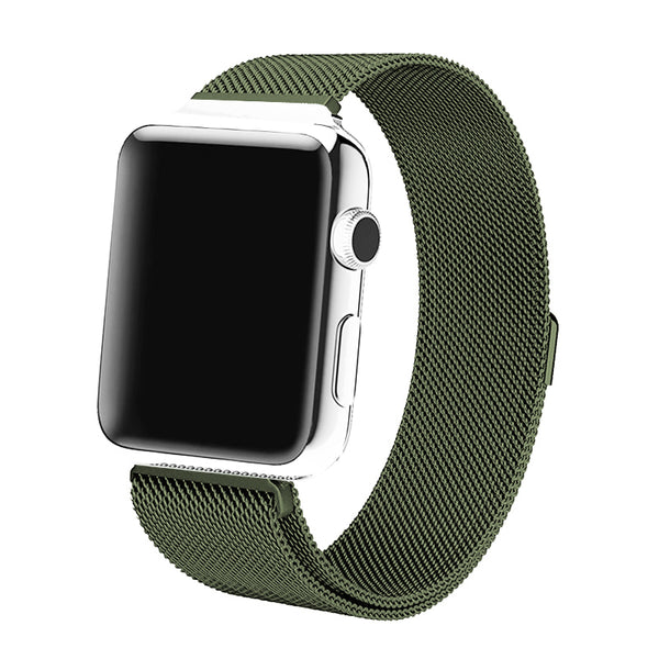 Army Green Milan Mesh Apple Watch Strap