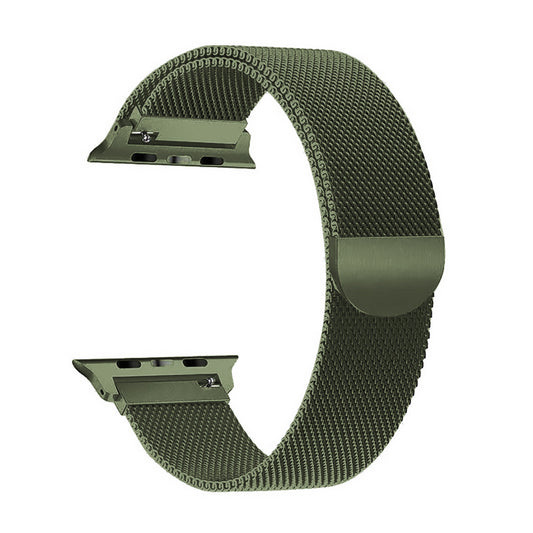 Army Green Milan Mesh Apple Watch Strap (42mm-49mm)
