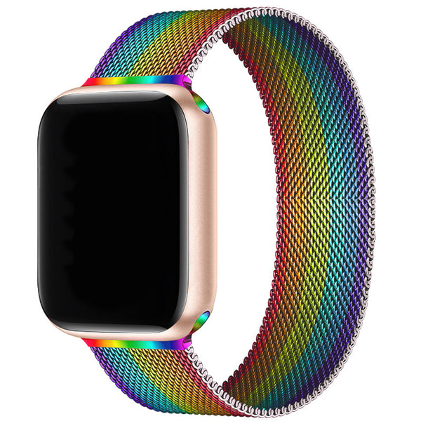 Rainbow Stripes Milan Mesh Apple Watch Strap