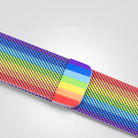 Rainbow Stripes Milan Mesh Apple Watch Strap