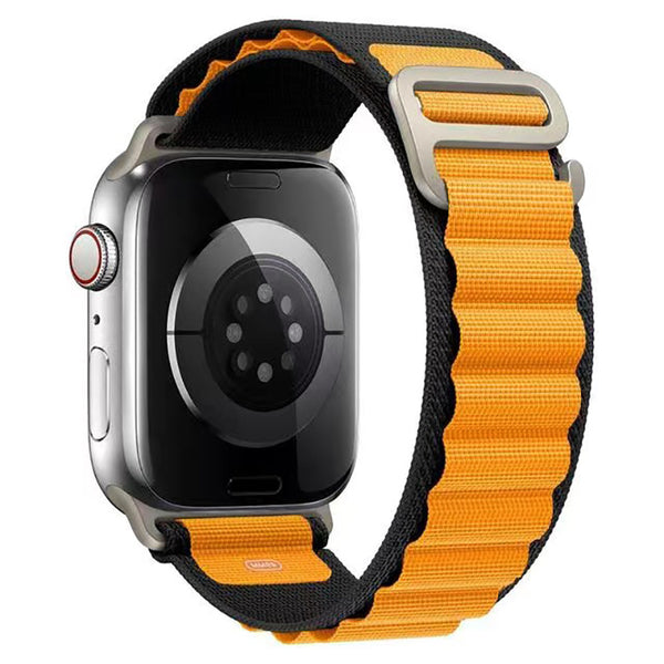 Black & Orange Nylon Loop Apple Watch Strap