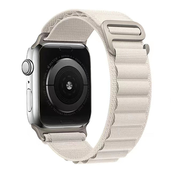 White Nylon Loop Apple Watch Strap
