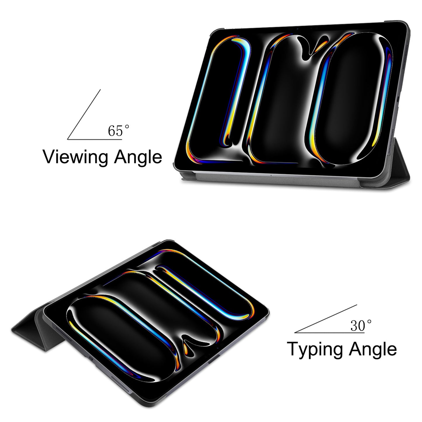 Black Leather Folio Case with Smart Cover (iPad Pro 13-inch 2024)