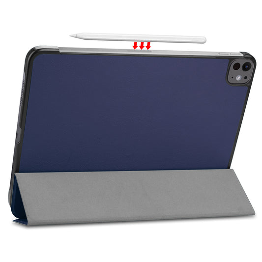 Navy Leather Folio Case with Smart Cover (iPad Pro 11-inch 2024)