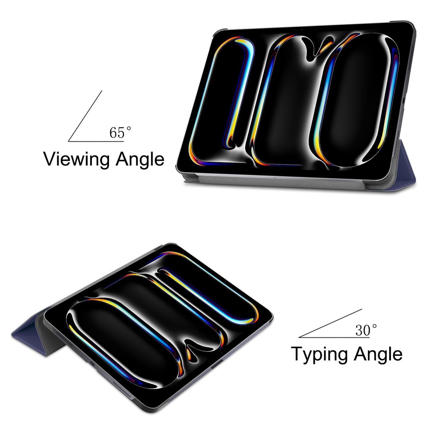 Navy Leather Folio Case with Smart Cover (iPad Pro 11-inch 2024)