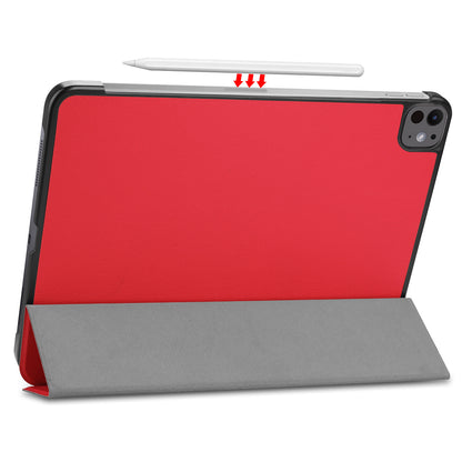 Red Leather Folio Case with Smart Cover (iPad Pro 11-inch 2024)