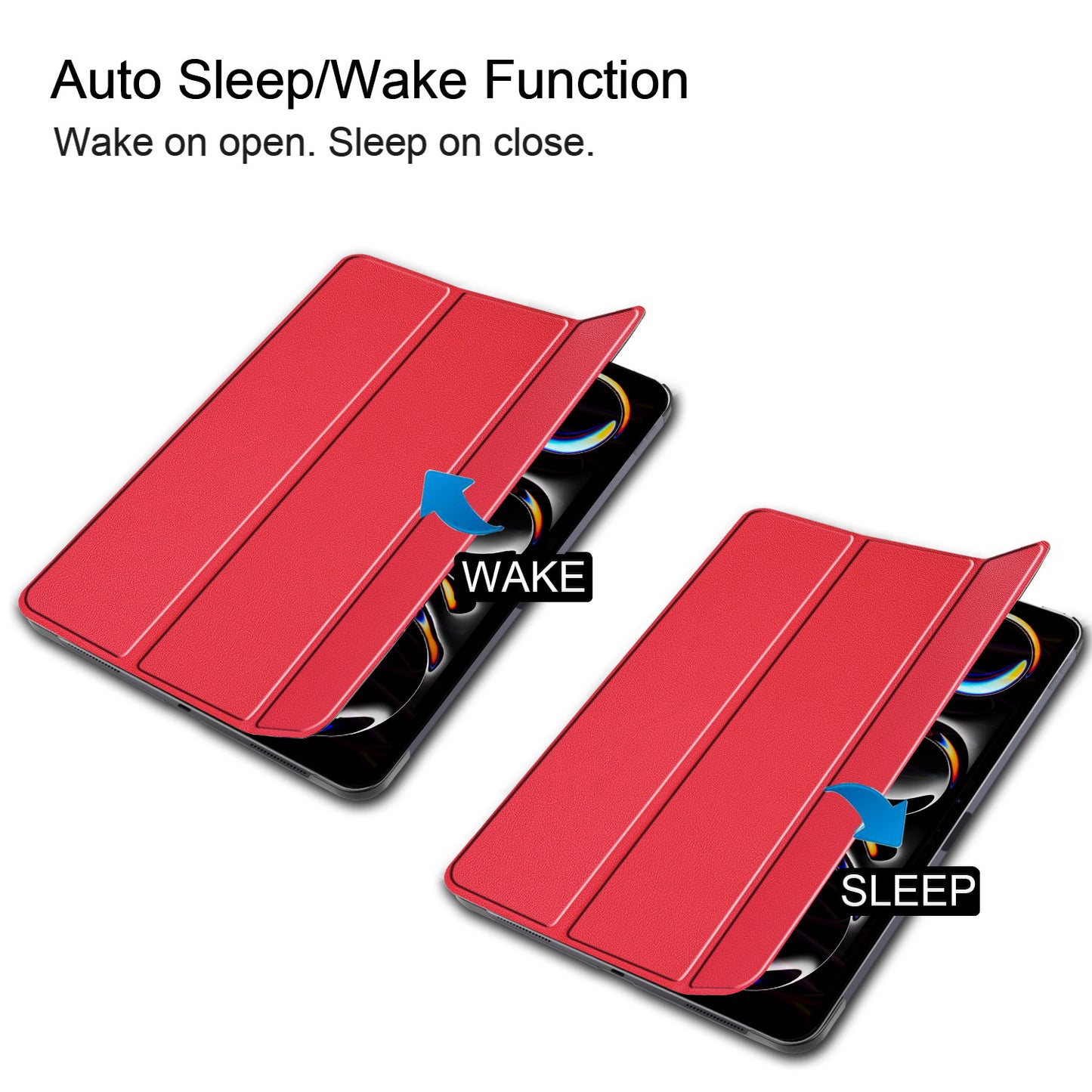 Red Leather Folio Case with Smart Cover (iPad Pro 11-inch 2024)