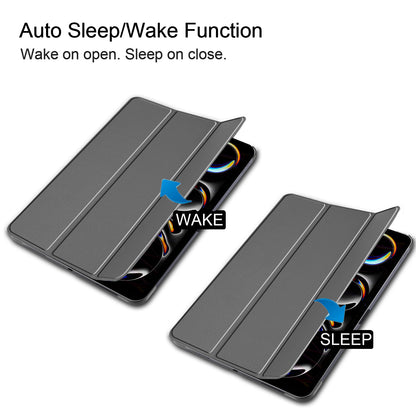 Grey Leather Folio Case with Smart Cover (iPad Pro 13-inch 2024)