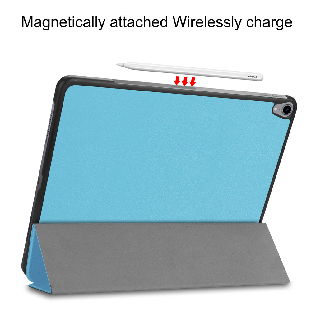 Grey Leather Folio Case with Smart Cover (iPad Pro 12.9-inch 2018-2022)