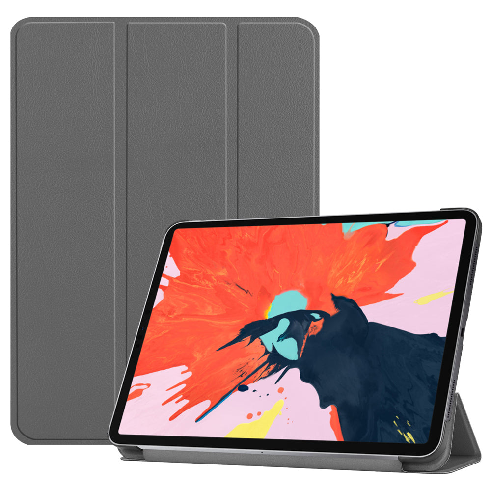 Grey Leather Folio Case with Smart Cover (iPad Pro 12.9-inch 2018-2022)
