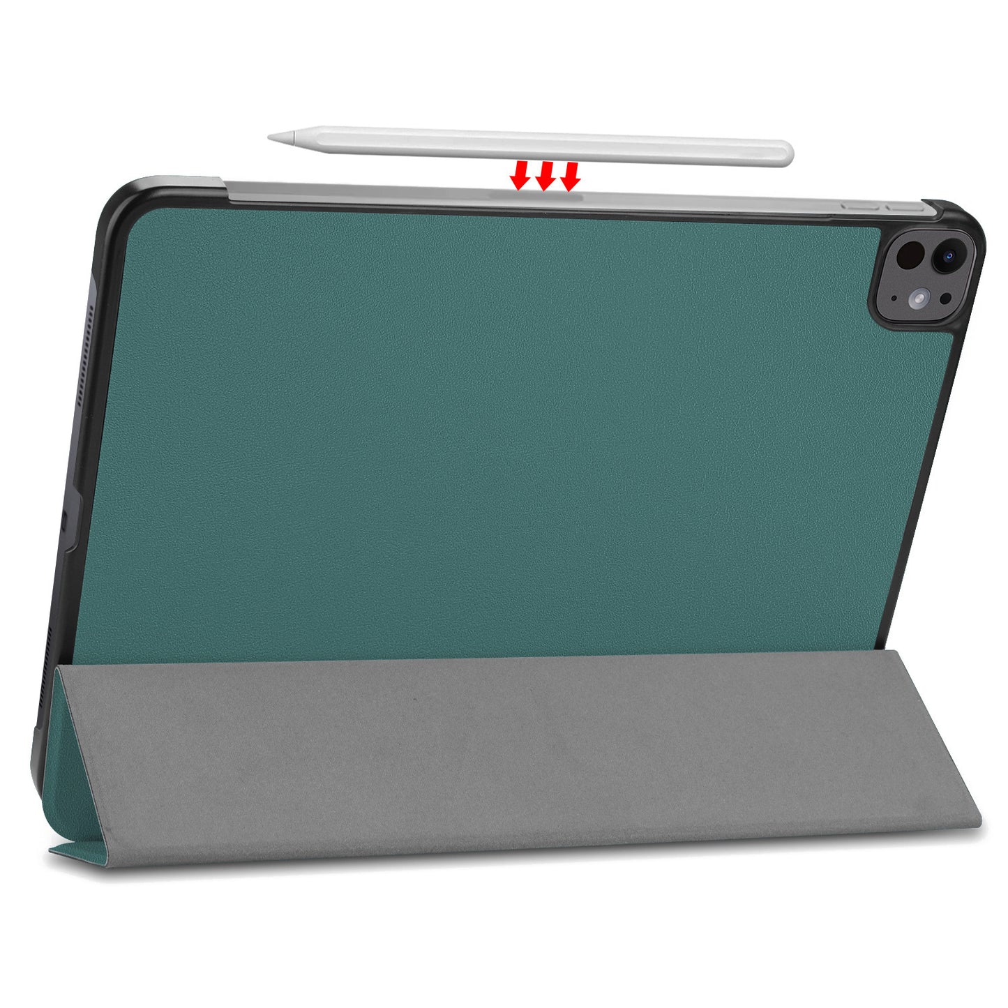 Forest Green Leather Folio Case with Smart Cover (iPad Pro 13-inch 2024)